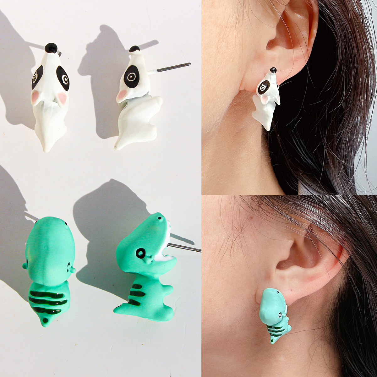 Women'S Ear Accessories - 2pcs Animal Cartoon Stud Earring Set