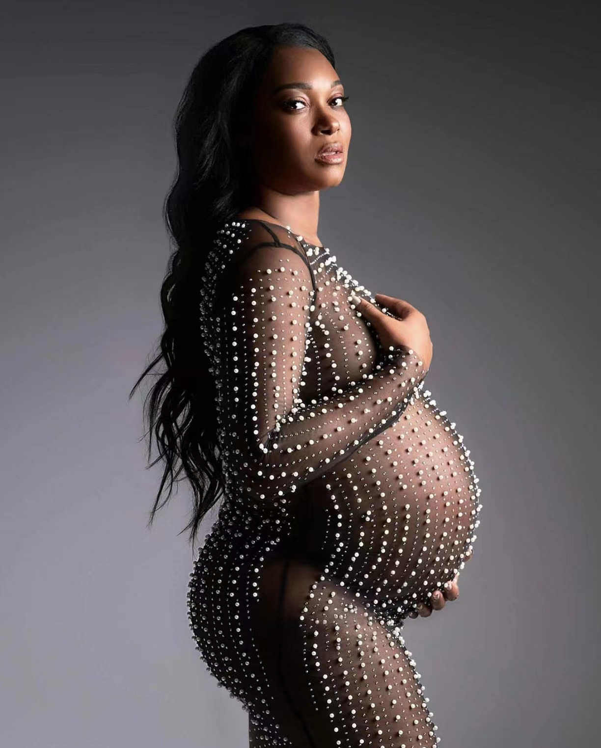 Women'S Ankle Accessories - Sexy Black Maternity Photography Props Dresses