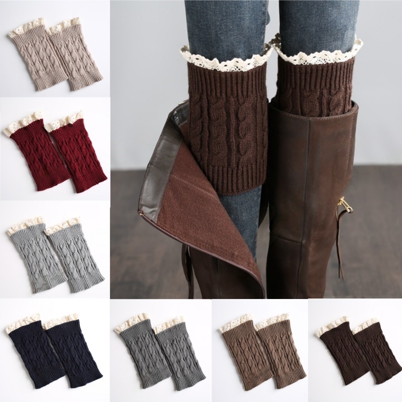 Women'S Ankle Accessories - Winter Knit Solid Leg Warmers Women