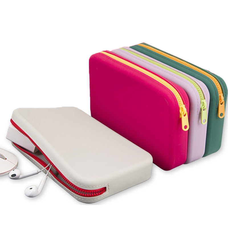 Women Accessories Organizer - Square Silicone Cosmetic Storage Bag Large