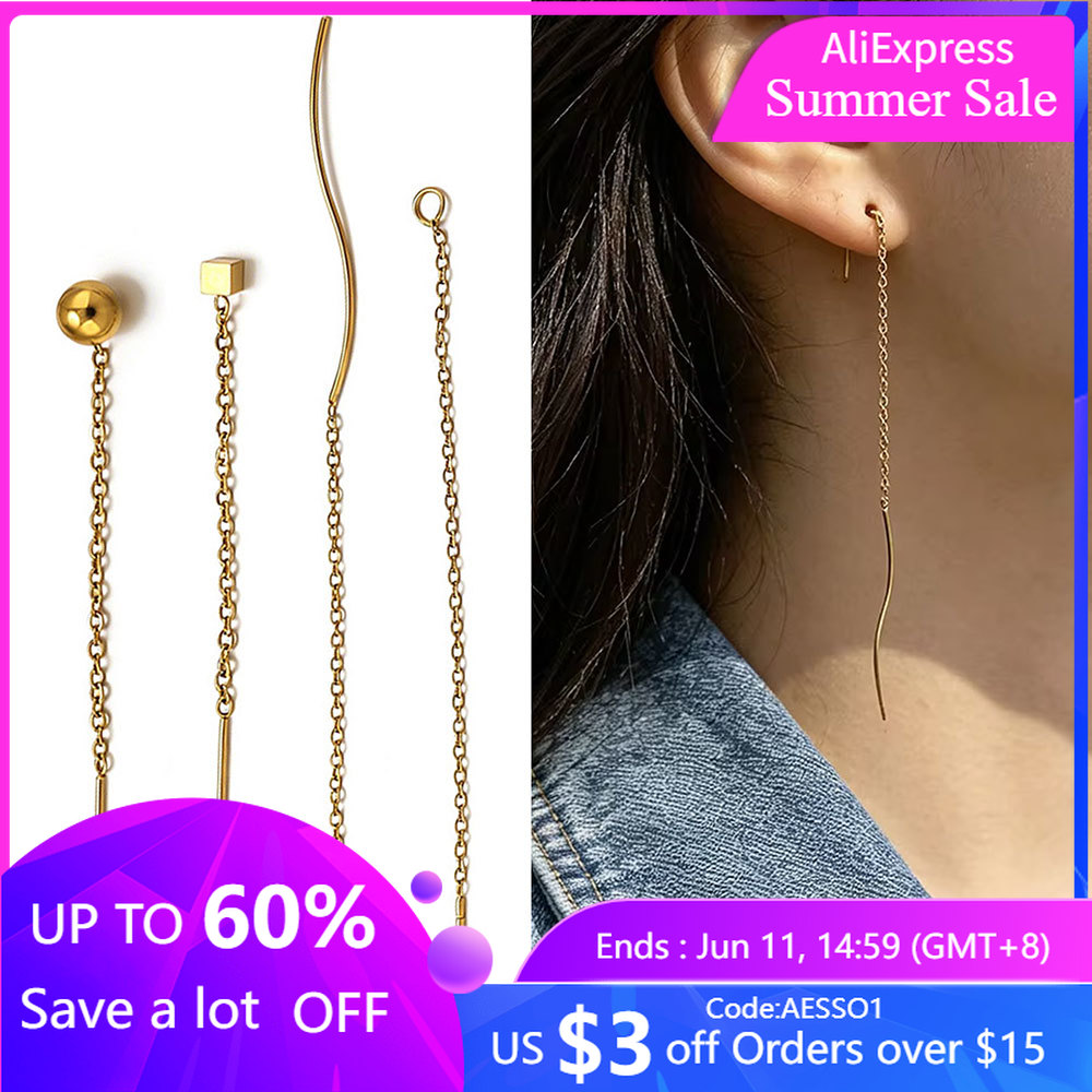 Women'S Ear Accessories - 10pcs Stainless Steel Long Ear Line