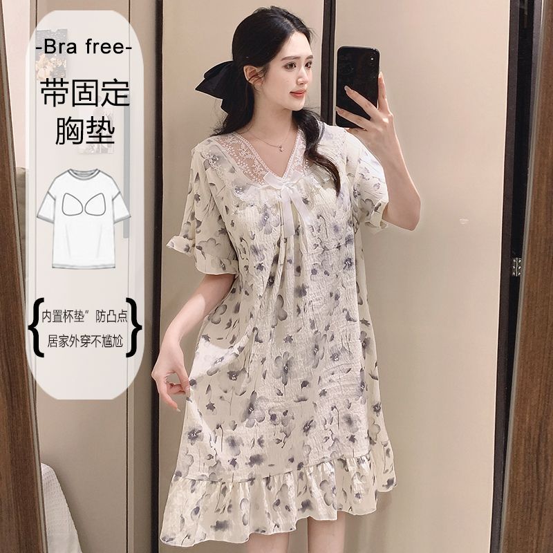 Woman Accessory - Plus Size Sweet Floral Print Nightgown