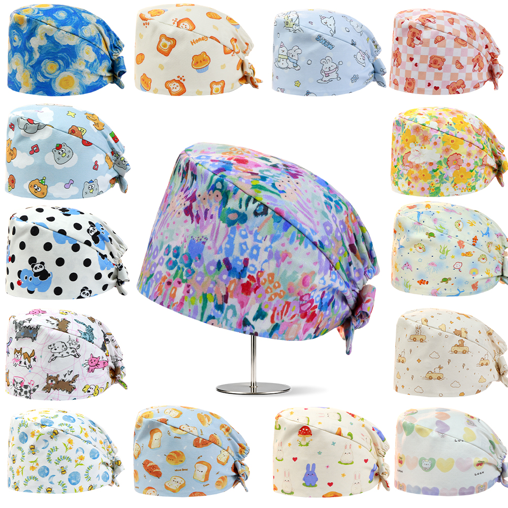Women Accessories In Wholesale - Wholesale Floral Clusters Pattern Surgical Scrub