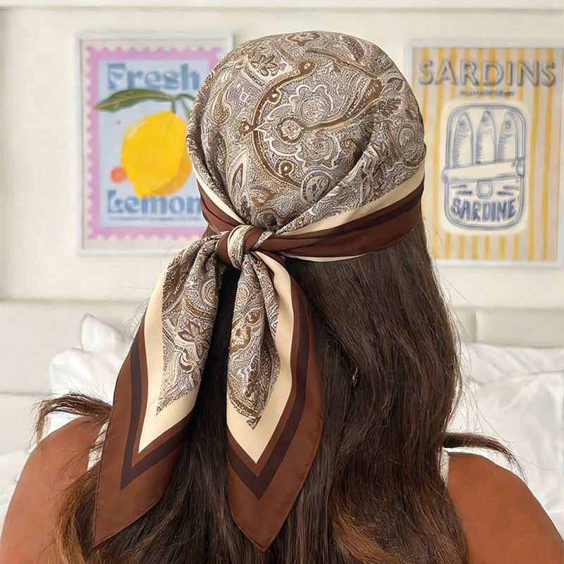 Silk Scarf Square - Luxury Women Silk Square Scarf Floral