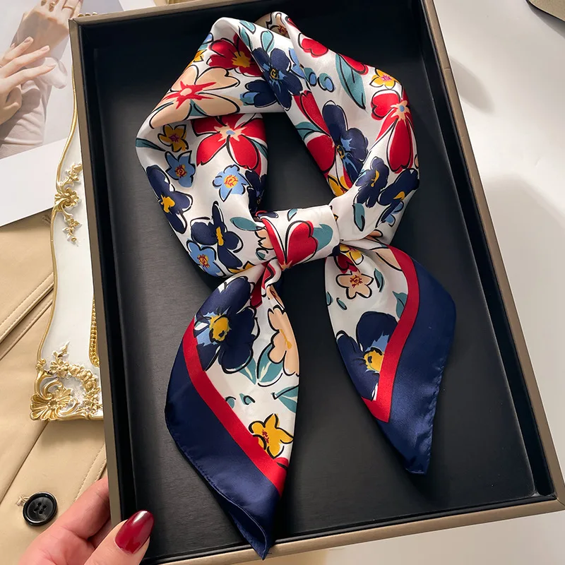 Silk Scarf Square - Luxury Square Scarf For Women Elegant