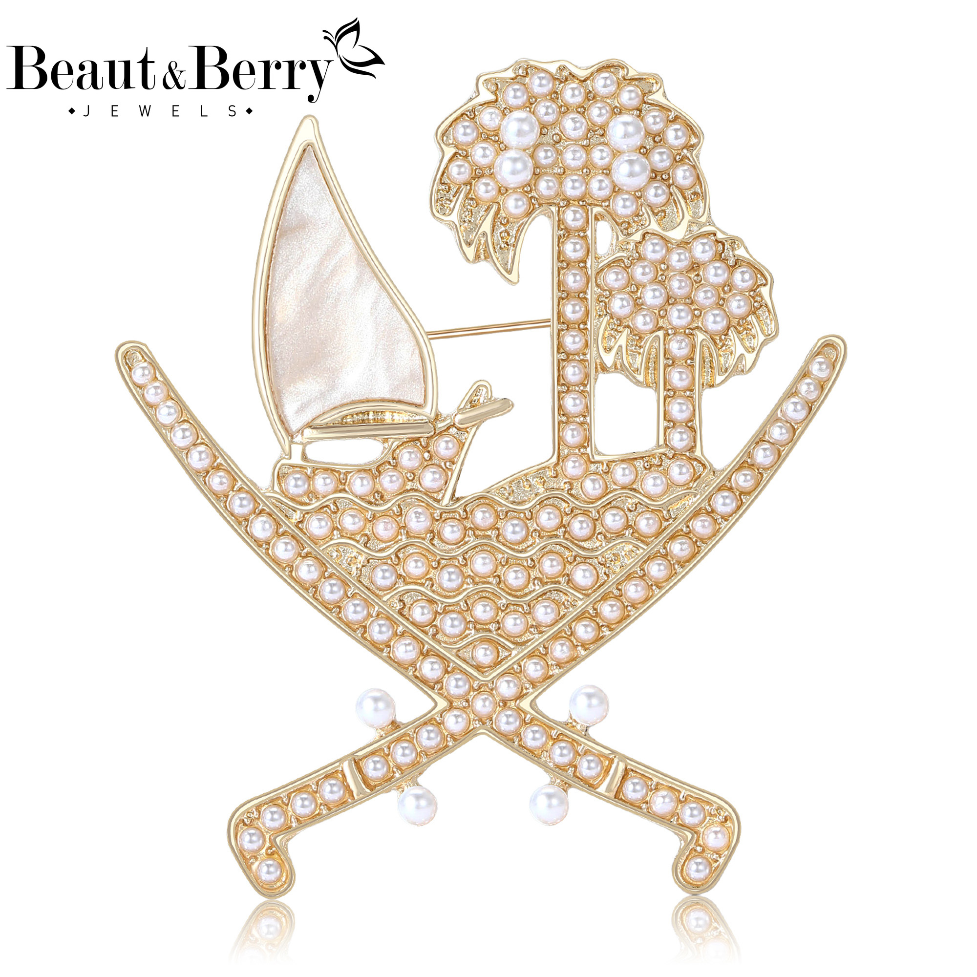 Women Accessories Qatar - Beaut&Berry Luxury Pearl Qatar Coat of