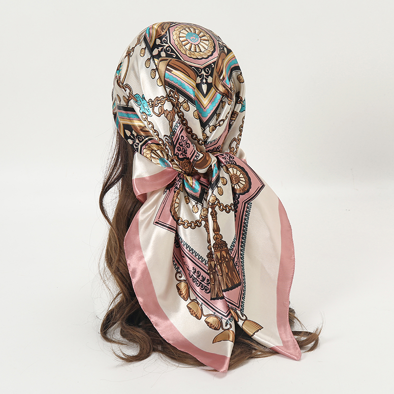 Satin Square Scarf Women Musli - Women Accessories Chain บทวิจารณ์และราคา