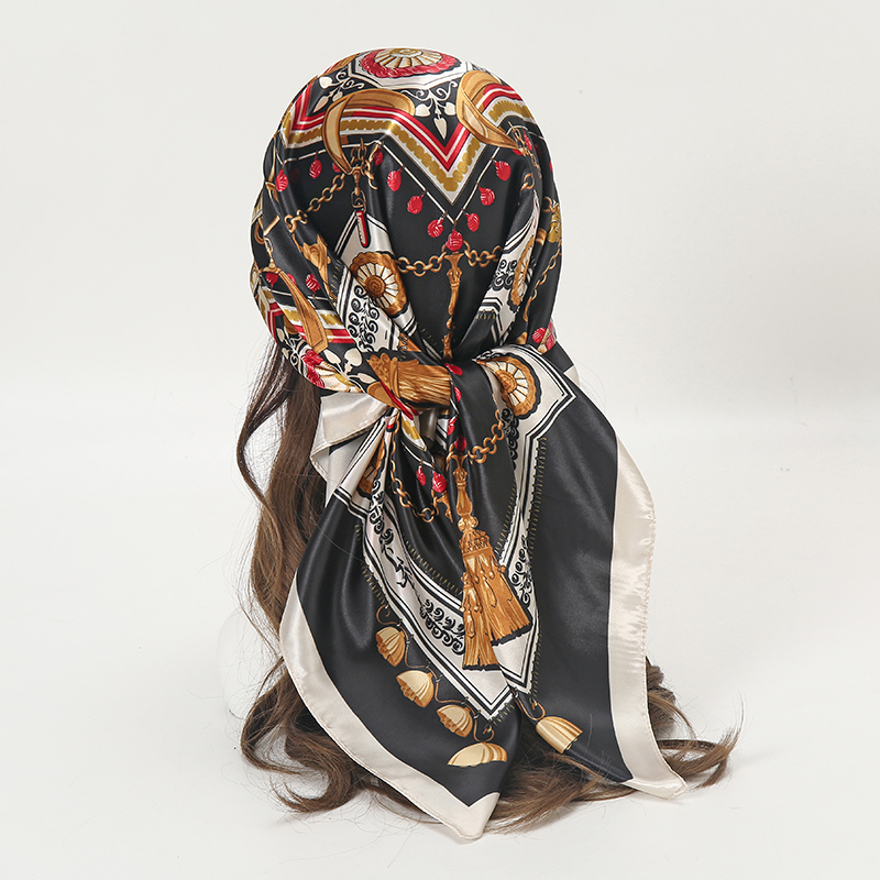 Satin Square Scarf Women Musli - Women Accessories Chain บทวิจารณ์และราคา