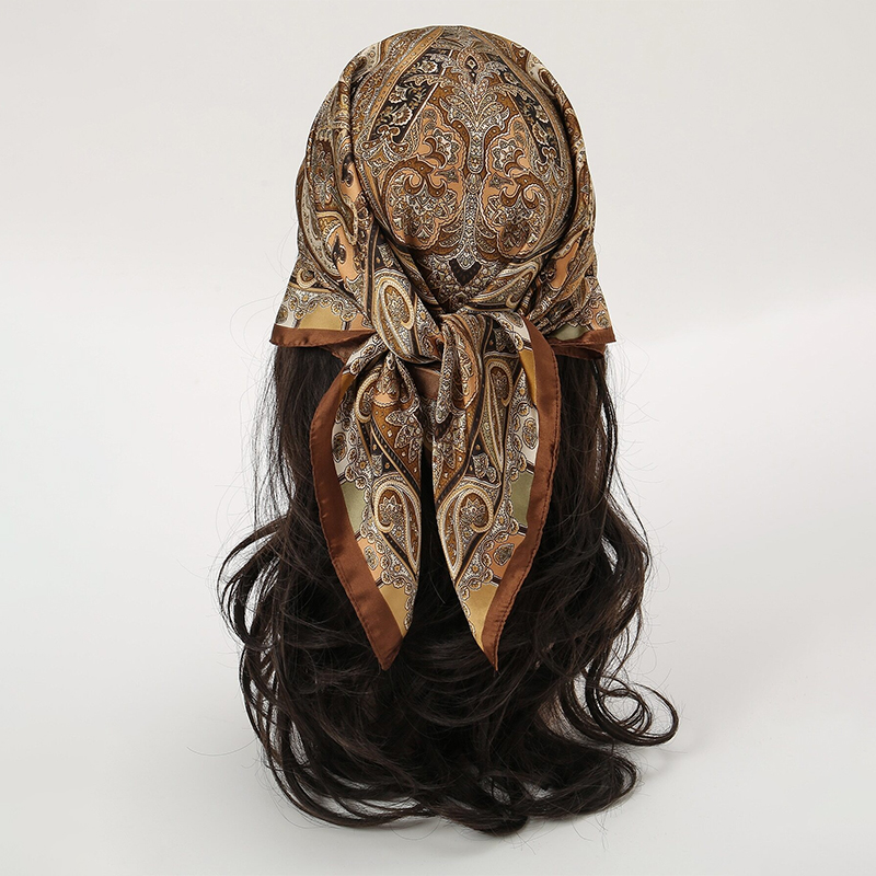 Bohemian Style Print Luxury Br - Silk Scarf Square บทวิจารณ์และราคา