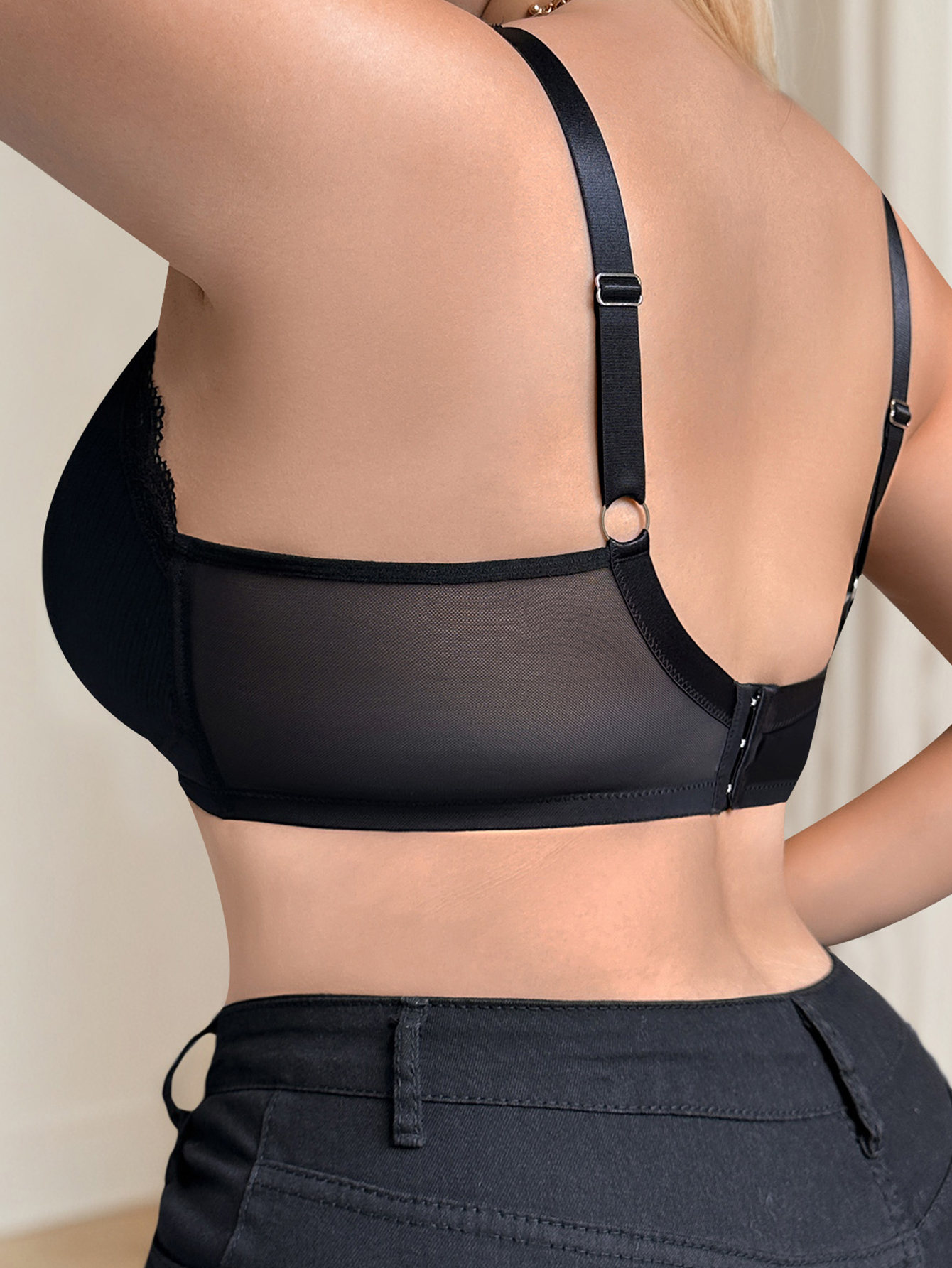 Black rimless plus size bra, p - Woman Accessory บทวิจารณ์และราคา