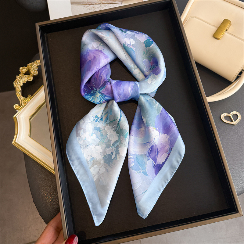 2026 New Floral Print Silk Squ - Silk Scarf Square บทวิจารณ์และราคา