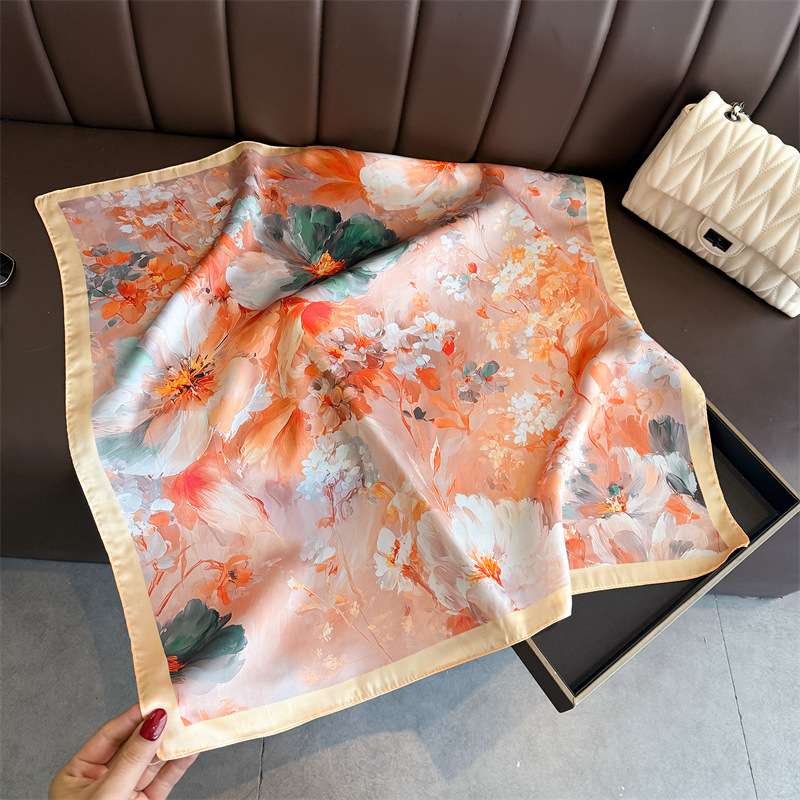 2026 New Floral Print Silk Squ - Silk Scarf Square บทวิจารณ์และราคา