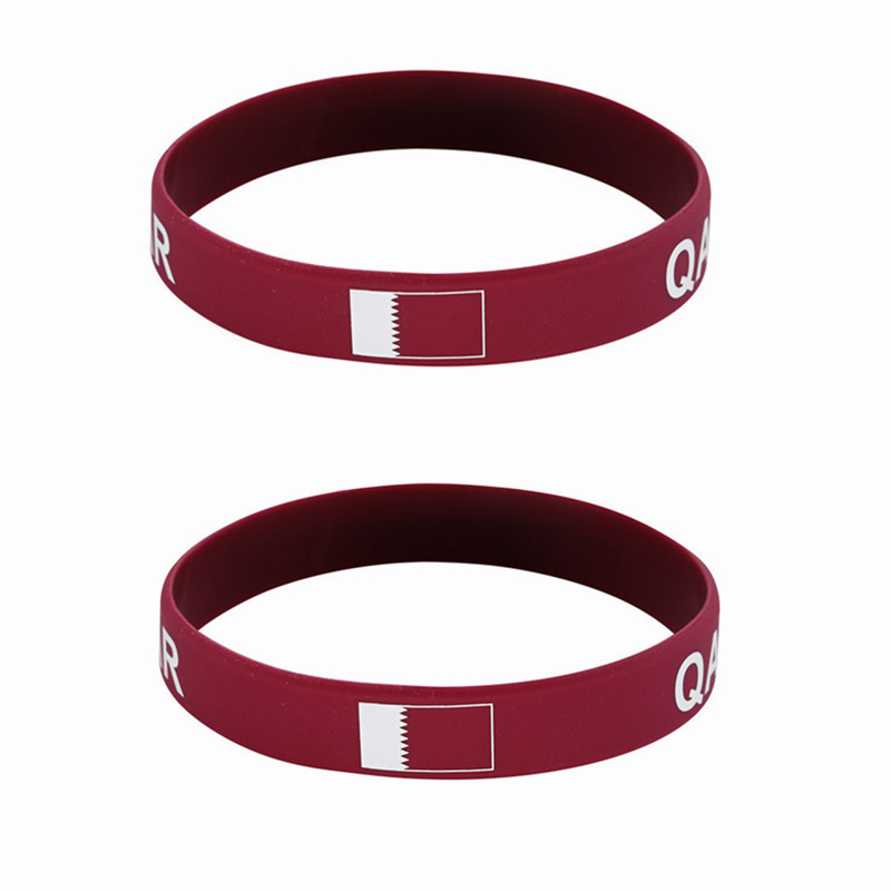 2pcs Qatar Flag Silicone Brace - Women Accessories Qatar บทวิจารณ์และราคา