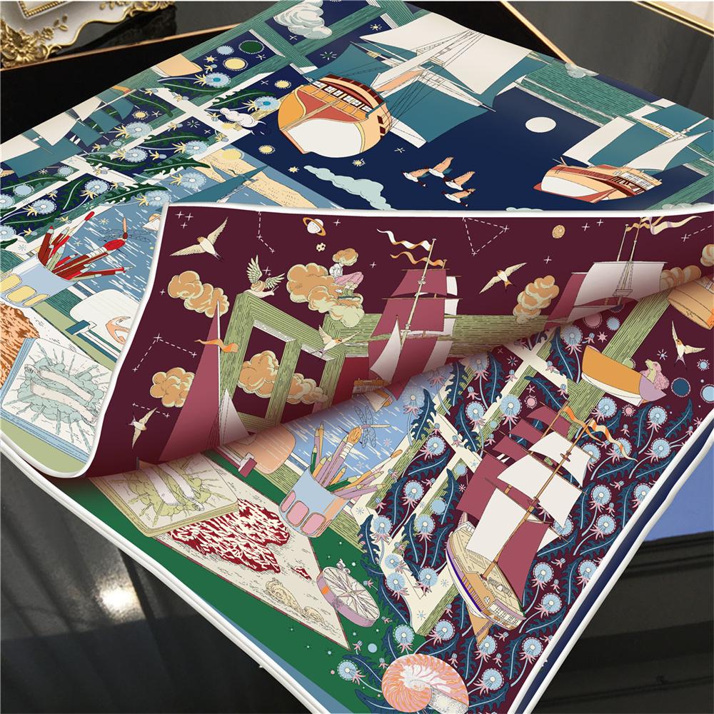 90CM Brand Silk Scarves Wraps  - Silk Scarf Square บทวิจารณ์และราคา