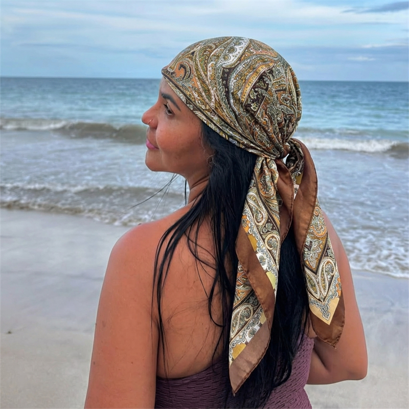 Women Spring Summer Square Sca - Silk Scarf Square บทวิจารณ์และราคา