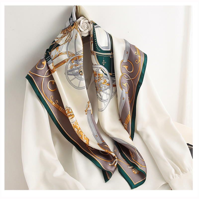 90*90cm Women Square Silk Scar - Women Accessories Brands บทวิจารณ์และราคา