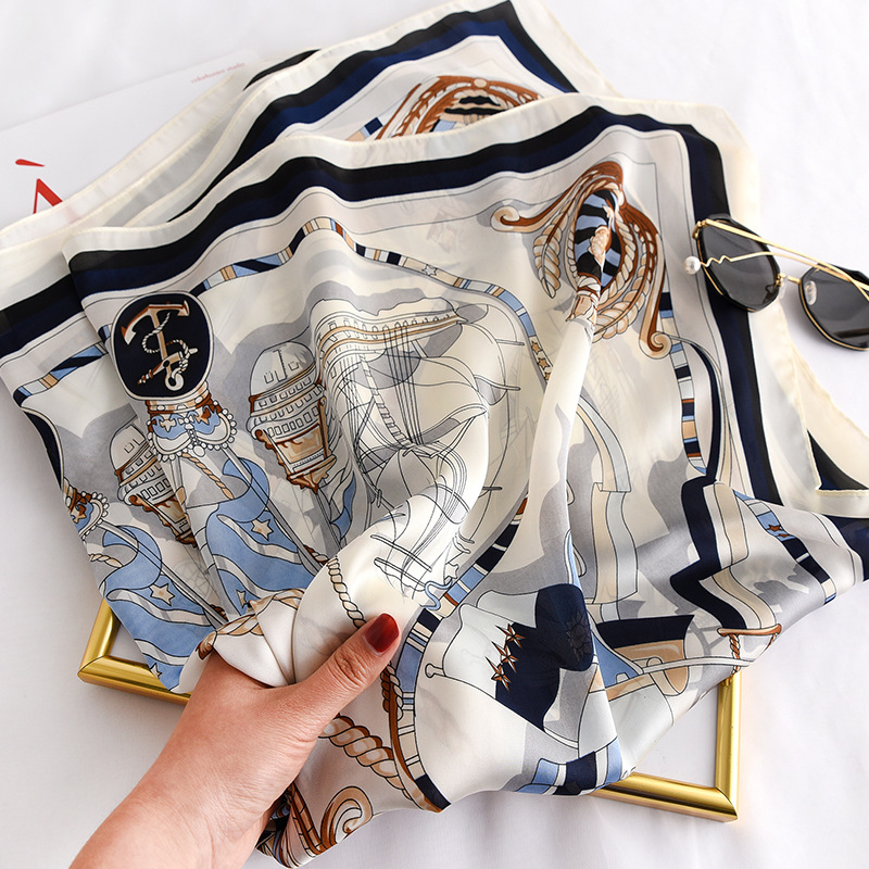 90*90cm Women Square Silk Scar - Women Accessories Brands บทวิจารณ์และราคา