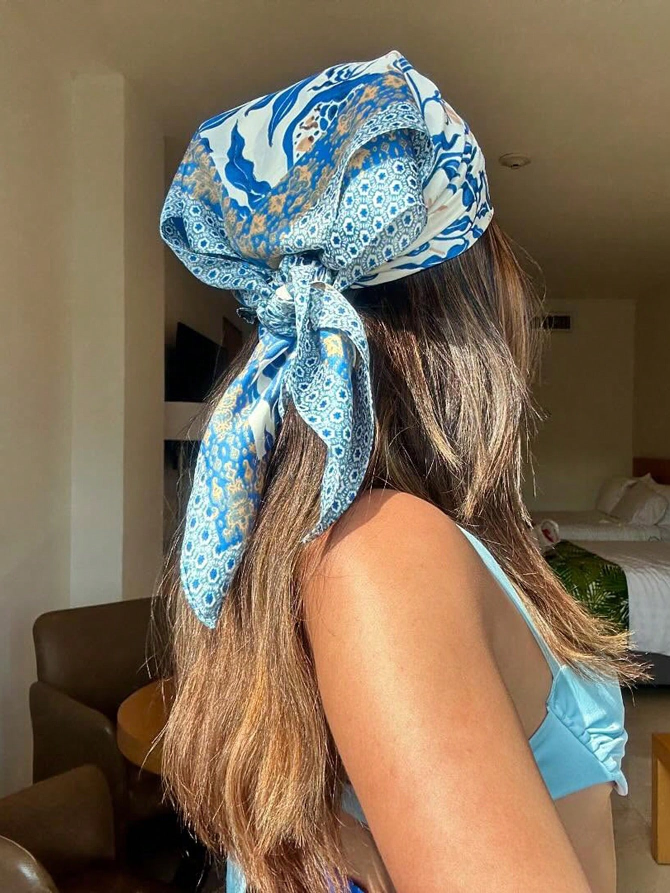 Luxury Brand Bohemia Print Squ - Silk Scarf Square บทวิจารณ์และราคา
