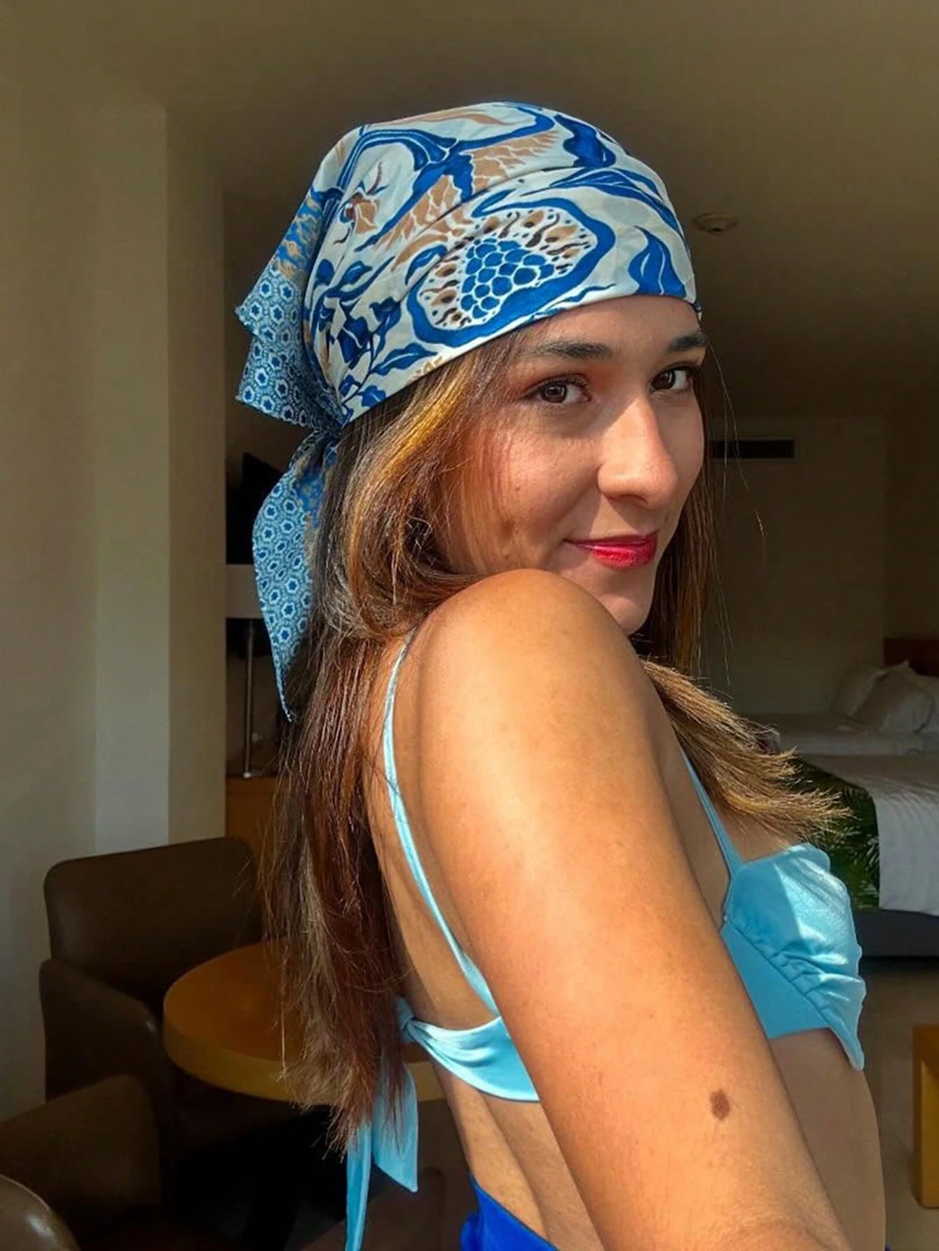 Luxury Brand Bohemia Print Squ - Silk Scarf Square บทวิจารณ์และราคา