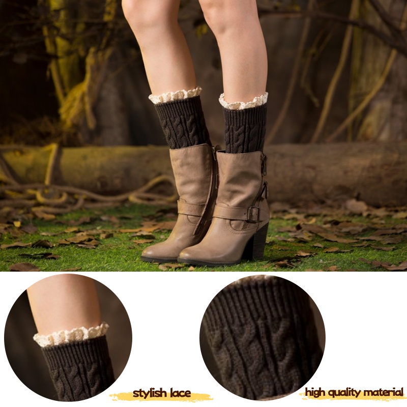 Winter Knit Solid Leg Warmers  - Women'S Ankle Accessories บทวิจารณ์และราคา