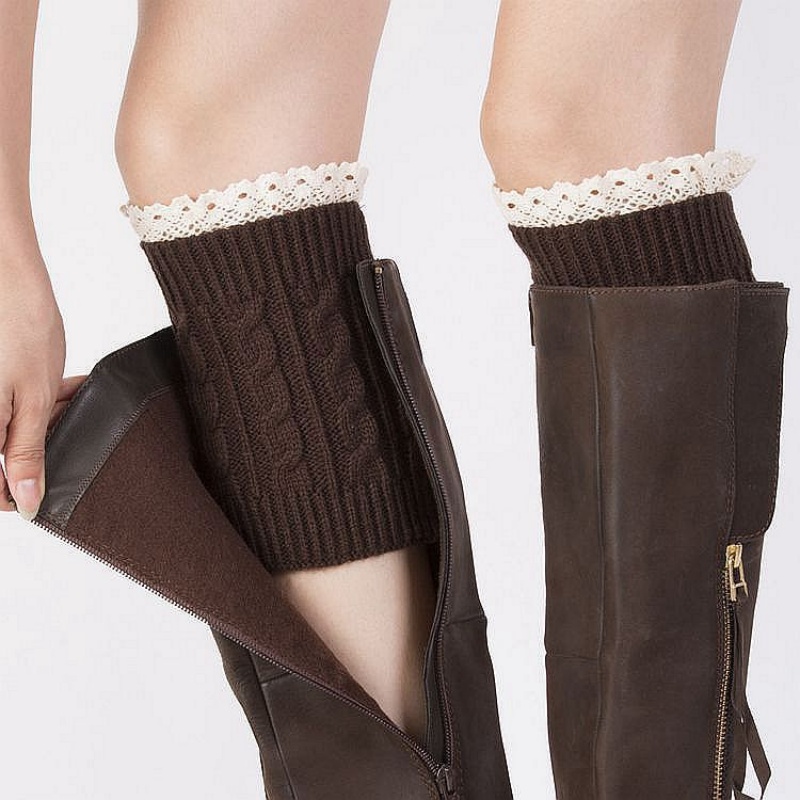 Winter Knit Solid Leg Warmers  - Women'S Ankle Accessories บทวิจารณ์และราคา