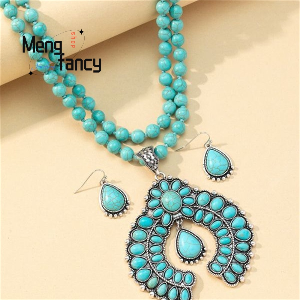 Retro Three-Layer Flower Earri - Layered Necklace Set บทวิจารณ์และราคา