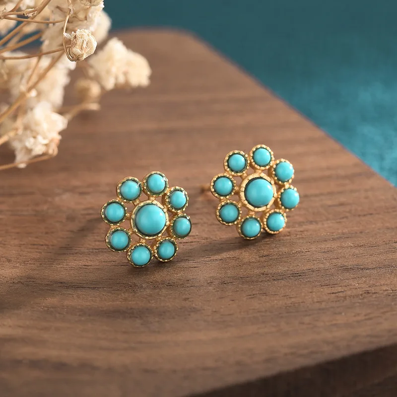 Turquoise Jade Earrings Charm  - Women'S Ear Accessories บทวิจารณ์และราคา