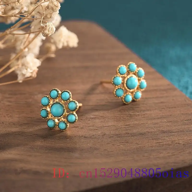 Turquoise Jade Earrings Charm  - Women'S Ear Accessories บทวิจารณ์และราคา