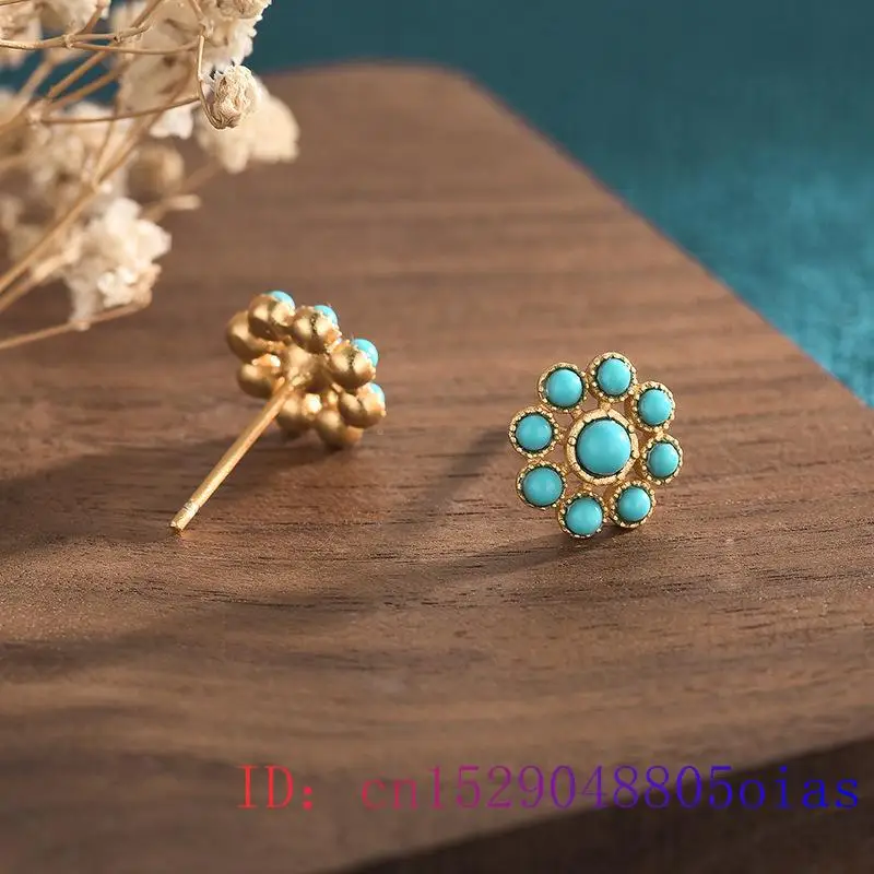 Turquoise Jade Earrings Charm  - Women'S Ear Accessories บทวิจารณ์และราคา