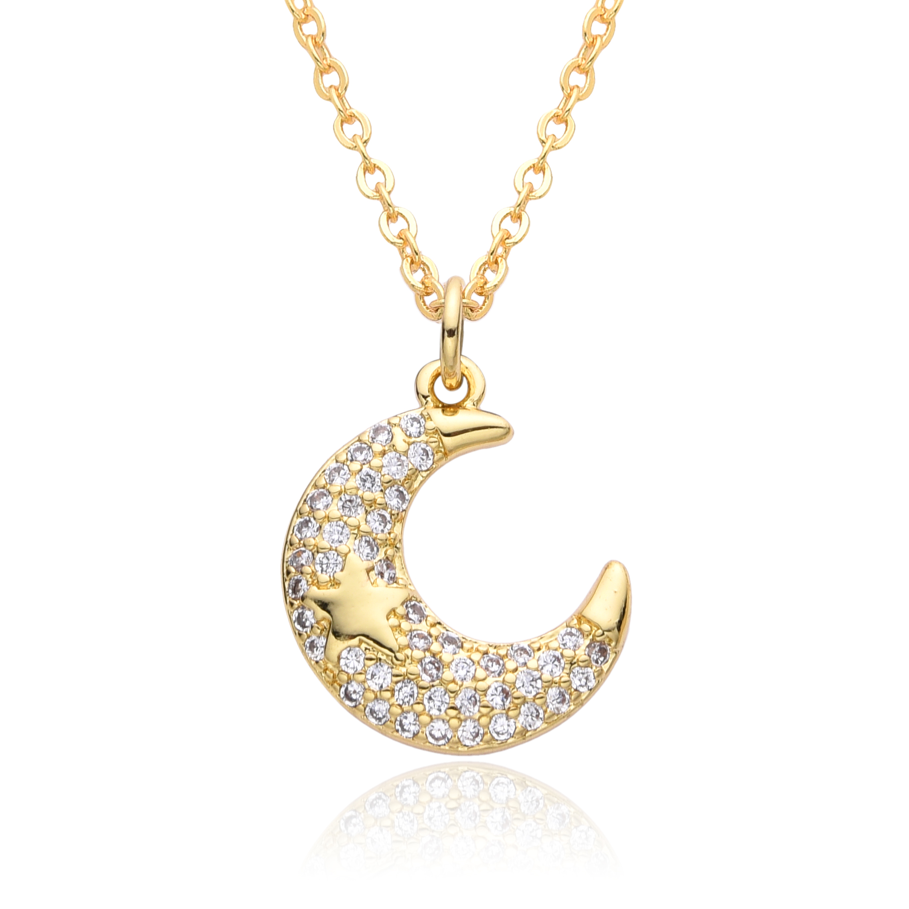KPOP Gold Color Moon Charms Mi - Women Accessories In Wholesale บทวิจารณ์และราคา