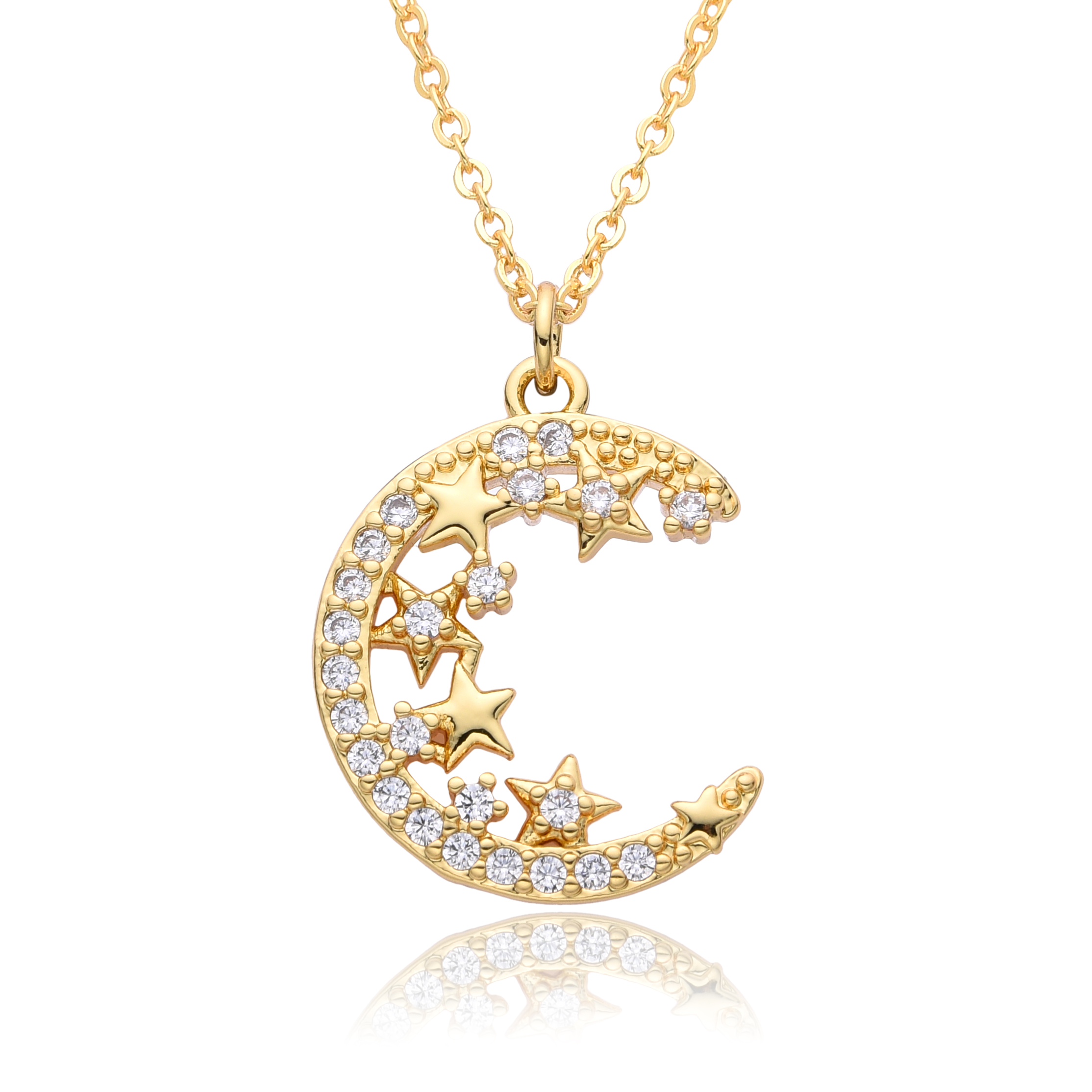KPOP Gold Color Moon Charms Mi - Women Accessories In Wholesale บทวิจารณ์และราคา