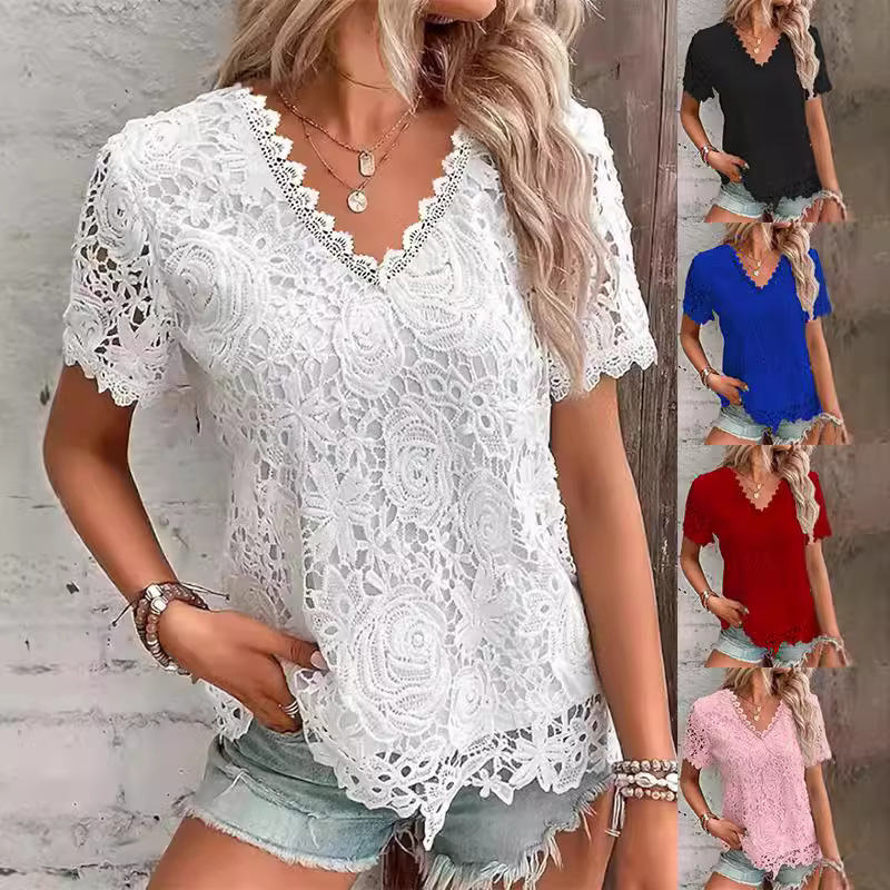 Summer Women's Shirt White Sho - Layered Necklace Set บทวิจารณ์และราคา