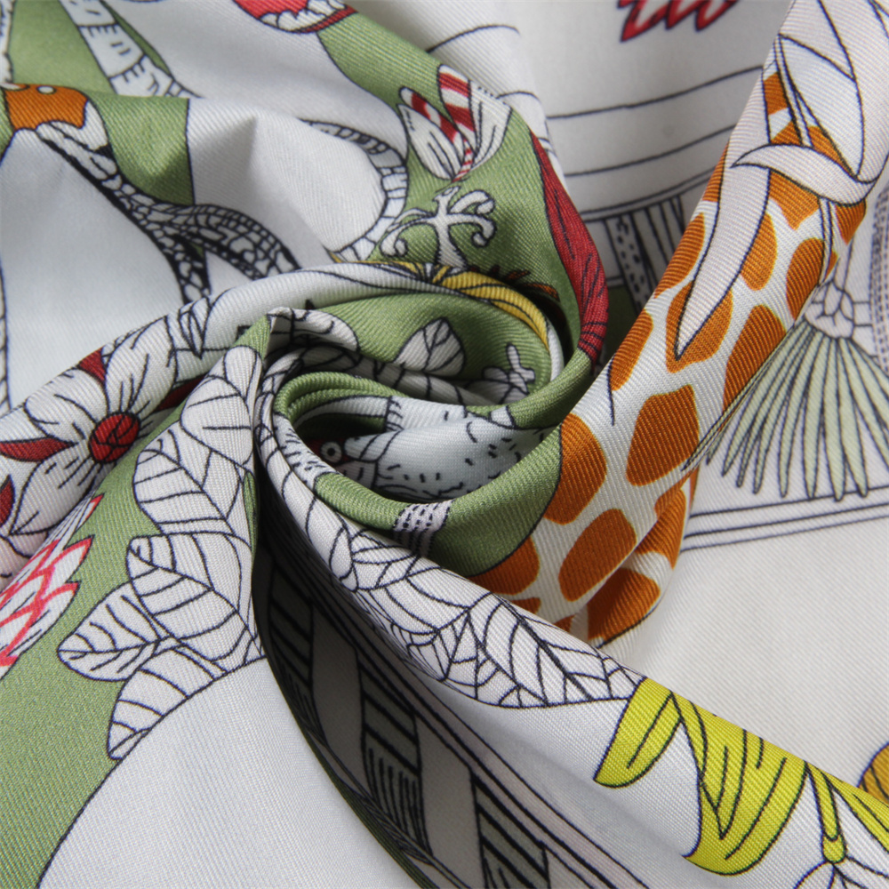 POBING Hand Rolled Twill Silk  - Silk Scarf Square บทวิจารณ์และราคา