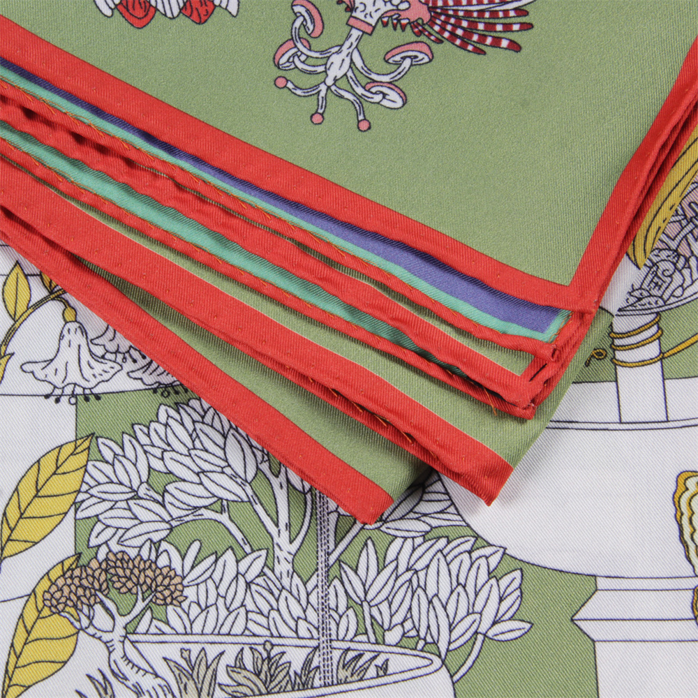 POBING Hand Rolled Twill Silk  - Silk Scarf Square บทวิจารณ์และราคา