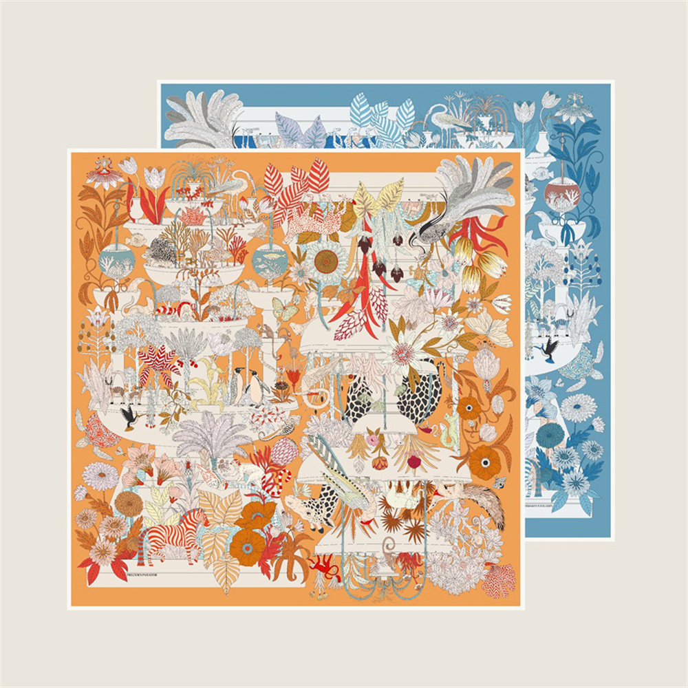 POBING Hand Rolled Twill Silk  - Silk Scarf Square บทวิจารณ์และราคา
