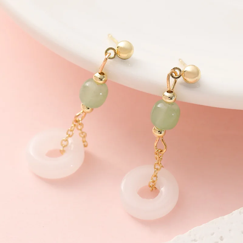 Natural Real Jade Ring Earring - Women'S Ear Accessories บทวิจารณ์และราคา