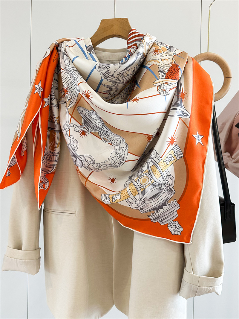 Luxury Brand Scarf Large Silk  - Women Accessories Brands บทวิจารณ์และราคา