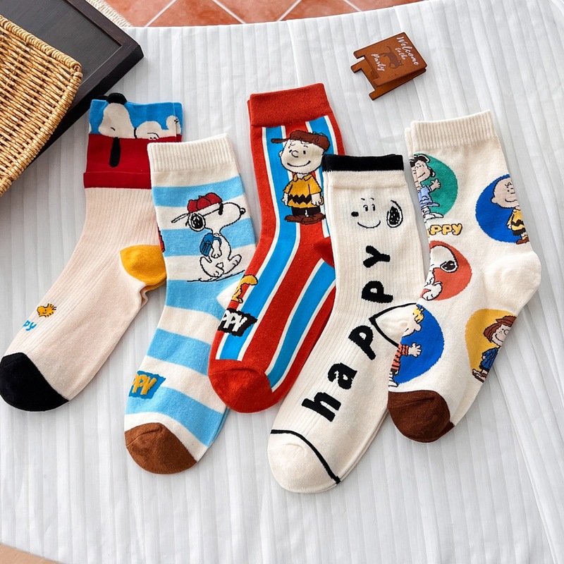 5 Pairs Cute Cartoon Snoopy An - Women'S Ankle Accessories บทวิจารณ์และราคา
