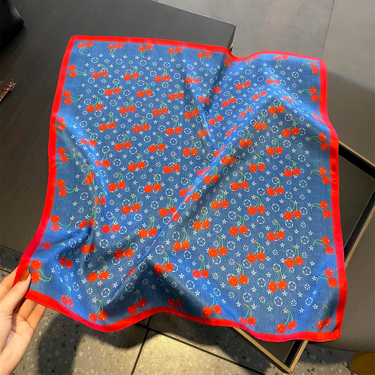 52cm High-end Green Flower Sil - Silk Scarf Square บทวิจารณ์และราคา