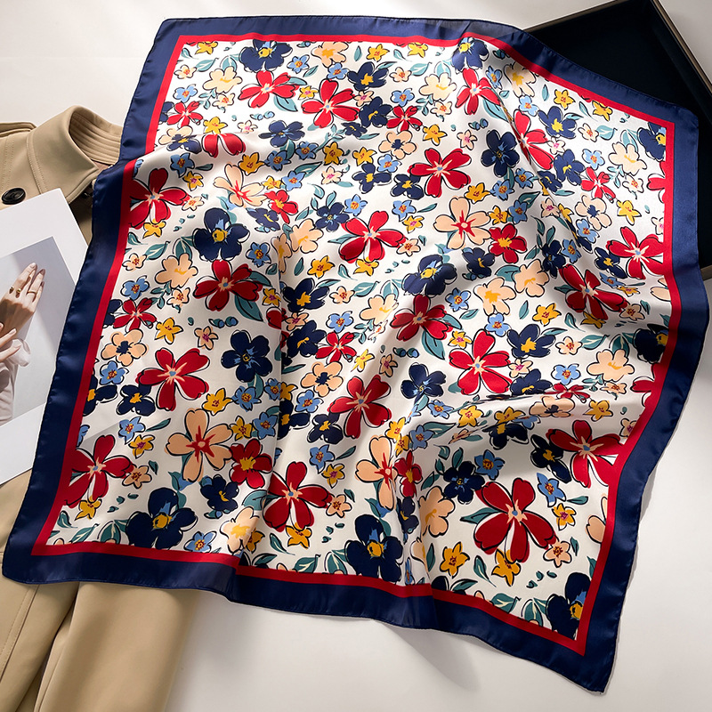 Luxury Square Scarf For Women  - Silk Scarf Square บทวิจารณ์และราคา