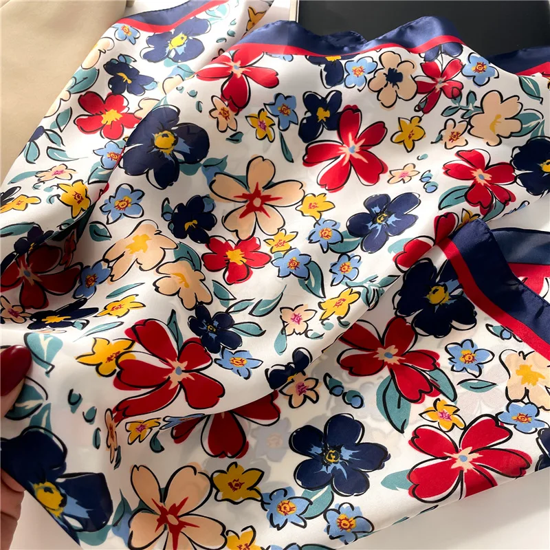 Luxury Square Scarf For Women  - Silk Scarf Square บทวิจารณ์และราคา