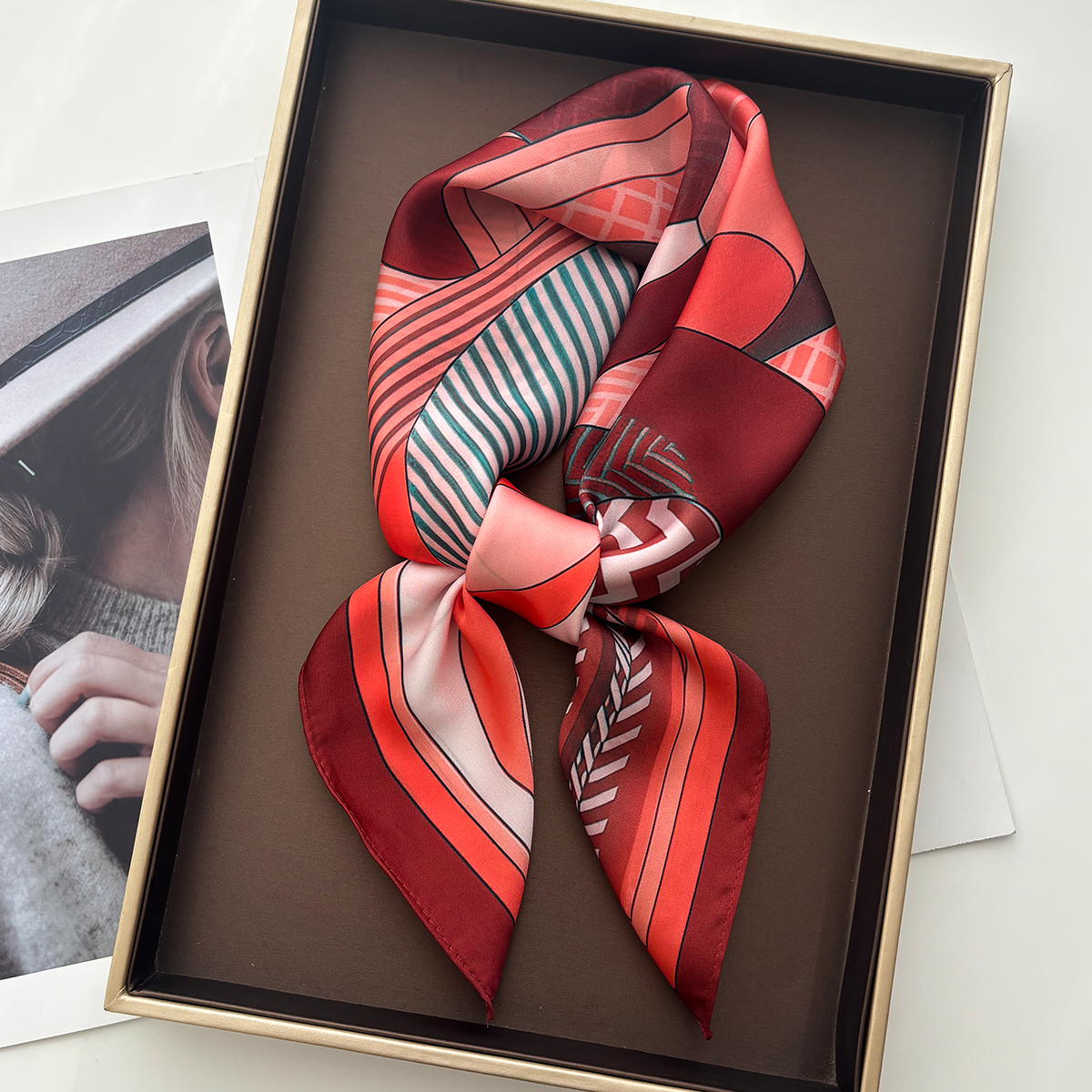 Luxury Square Scarf For Women  - Silk Scarf Square บทวิจารณ์และราคา