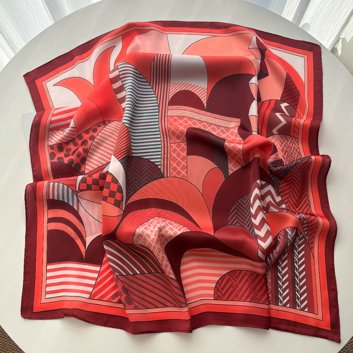 Luxury Square Scarf For Women  - Silk Scarf Square บทวิจารณ์และราคา
