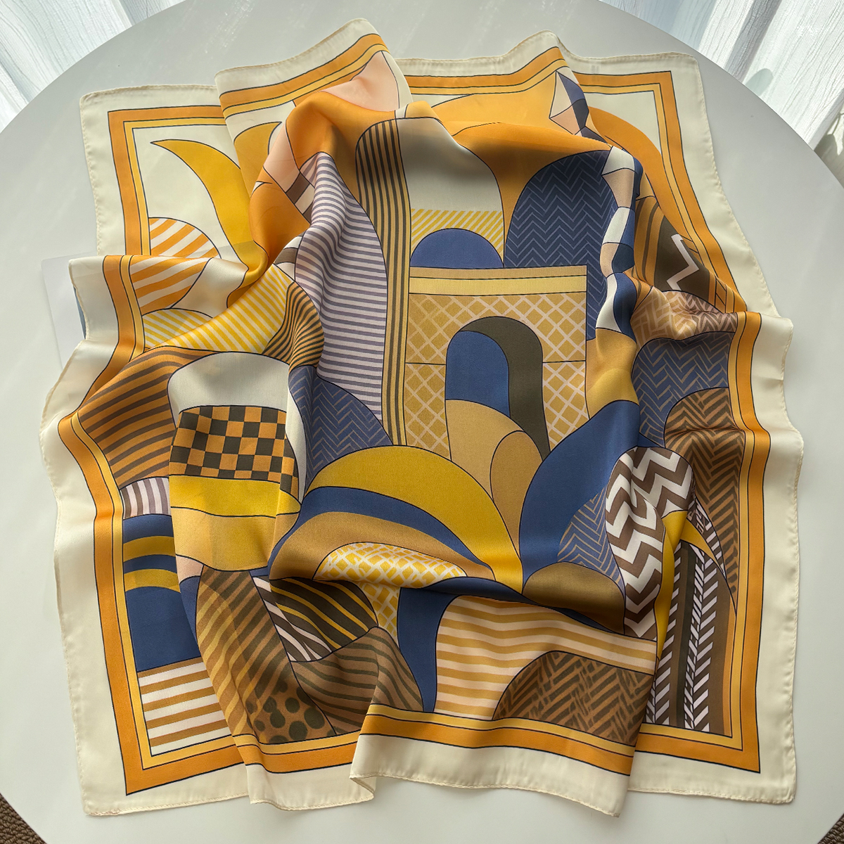 Luxury Square Scarf For Women  - Silk Scarf Square บทวิจารณ์และราคา