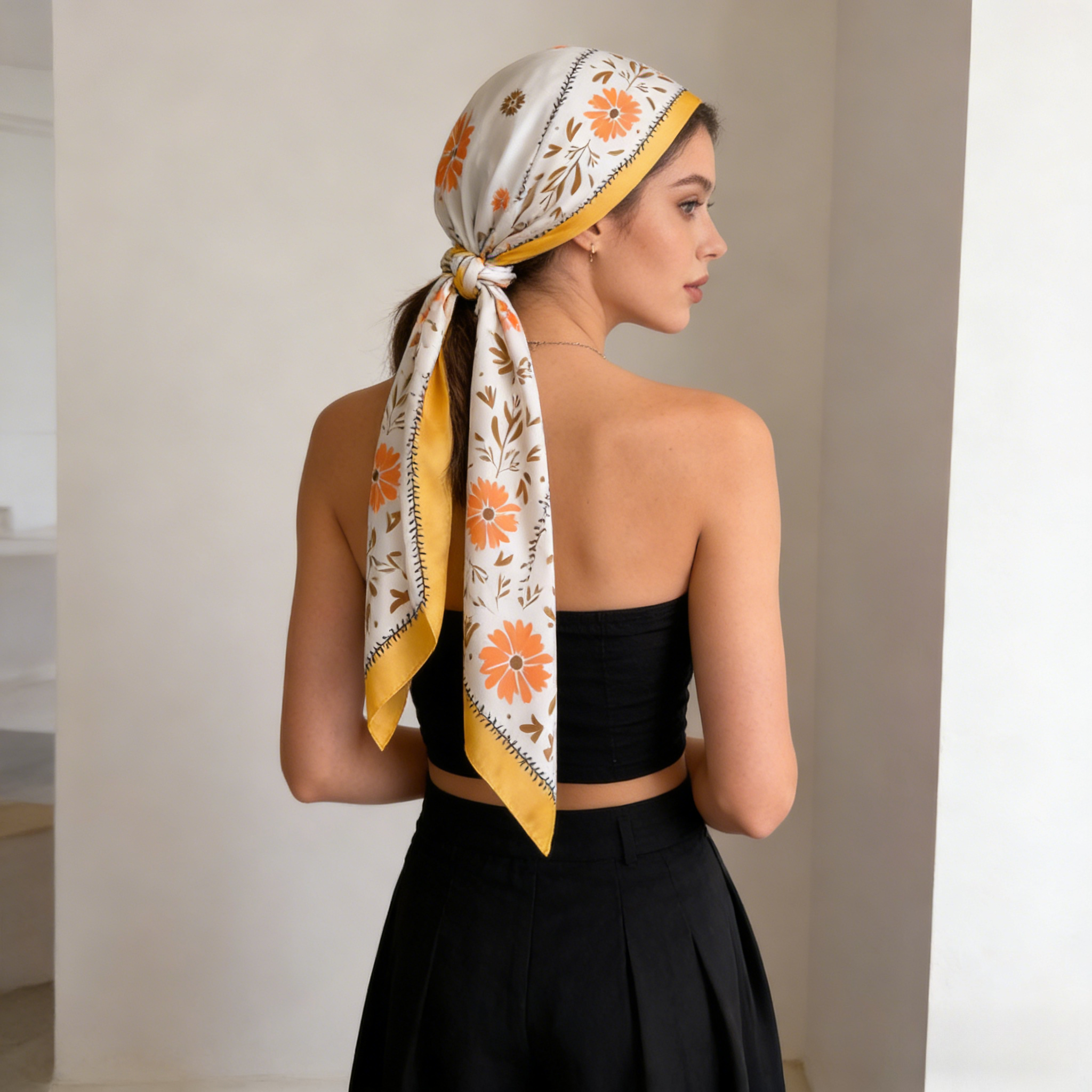1Pc new printed fashion silk s - Silk Scarf Square บทวิจารณ์และราคา