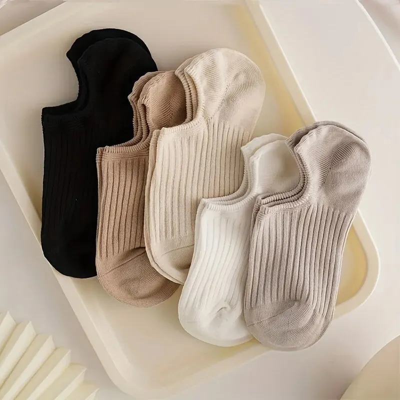 5 Pairs Colorful Ribbed Short  - Women'S Ankle Accessories บทวิจารณ์และราคา