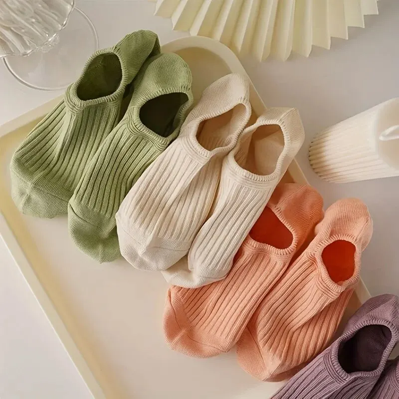 5 Pairs Colorful Ribbed Short  - Women'S Ankle Accessories บทวิจารณ์และราคา