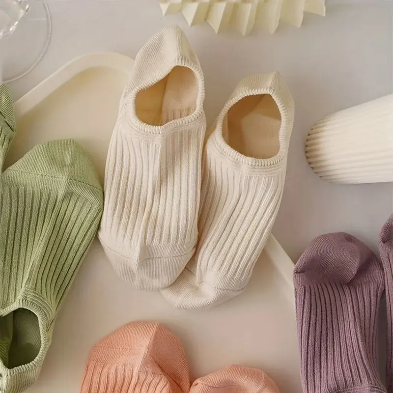 5 Pairs Colorful Ribbed Short  - Women'S Ankle Accessories บทวิจารณ์และราคา