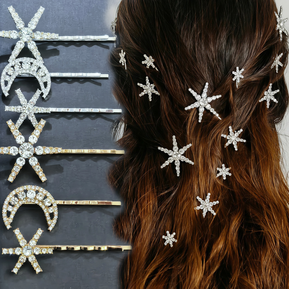3/4 pcs set Crystal Star Hairp - Women'S Accessories List บทวิจารณ์และราคา