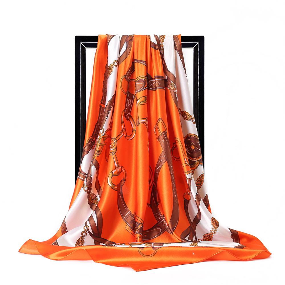 90*90cm Ladies Silk Scarf Band - Silk Scarf Square บทวิจารณ์และราคา